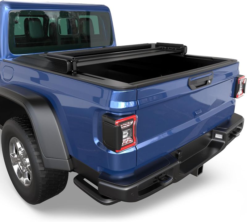 Photo 1 of (FAIR __ UNABLE TO TEST) 5FT Tri Fold Soft Truck Bed Tonneau Cover Compatible for 2020 2021 2022 2023 2024 2025 Jeep Gladiator Fleetside ?60''? Bed
