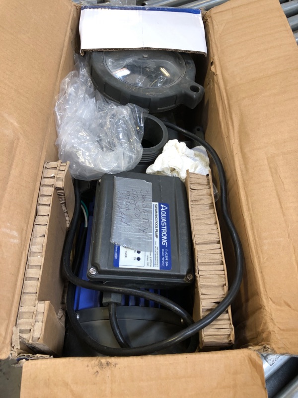 Photo 2 of AQUASTRONG In/Above Ground Pool Pump, 1.5 HP with Timer, 220V, 8100GPH, High Flow, Powerful Self Primming Swimming Pool Pumps with Filter Basket
