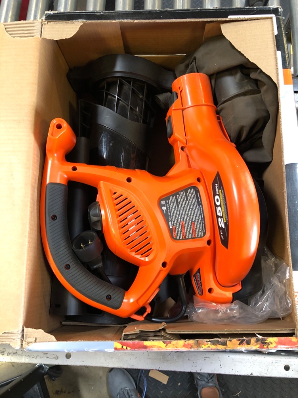 Photo 1 of BLACK+DECKER Leaf Blower & Leaf Vacuum, 3-in-1, 12-Amp, 250-MPH, 400-CFM (BV6000)