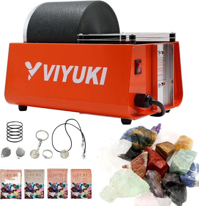 Photo 1 of 2024 Professional Electric Kids Rock Stone Tumbler Kit 3LB Rock Polisher - Complete Rock Tumbler Kit with Durable Tumbler, Rocks, Grit, Educational Stem Science Kit for Kids All Ages
