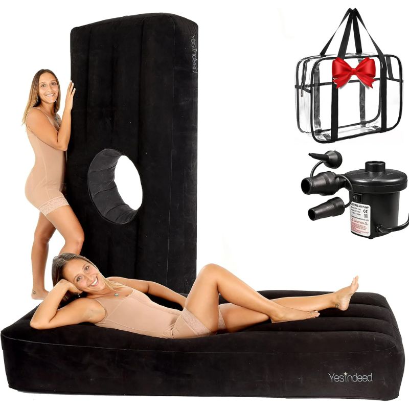 Photo 1 of  New Upgraded BBL Bed with Hole, Inflatable Brazilian Butt Lift Mattress for Post Surgery Recovery + Air Pump (Black)