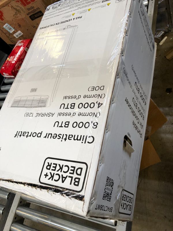 Photo 1 of BLACK+DECKER 8,000 BTU Portable Air Conditioner up to 350 Sq.Ft.with Remote Control, White White - 8,000 BTU 1 Count (Pack of 1)