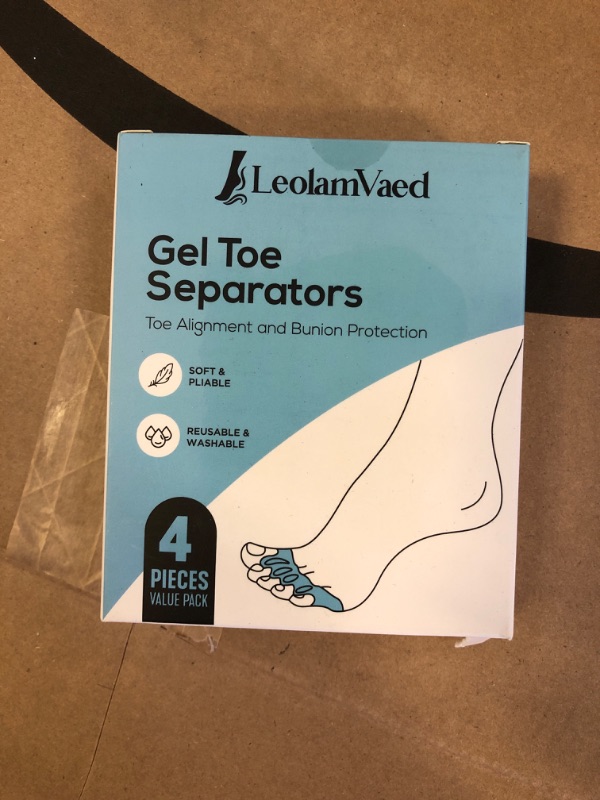Photo 1 of (4 Pieces) Reusable Toe Separators & Toe Spacers for Feet Men and Women, Fast Pain Relief from Hammer Toe & Bunions, Medical Grade Gel Hammer Toe Corrector Straightener for Walking, Running & Yoga White (Full-foot*4pcs)