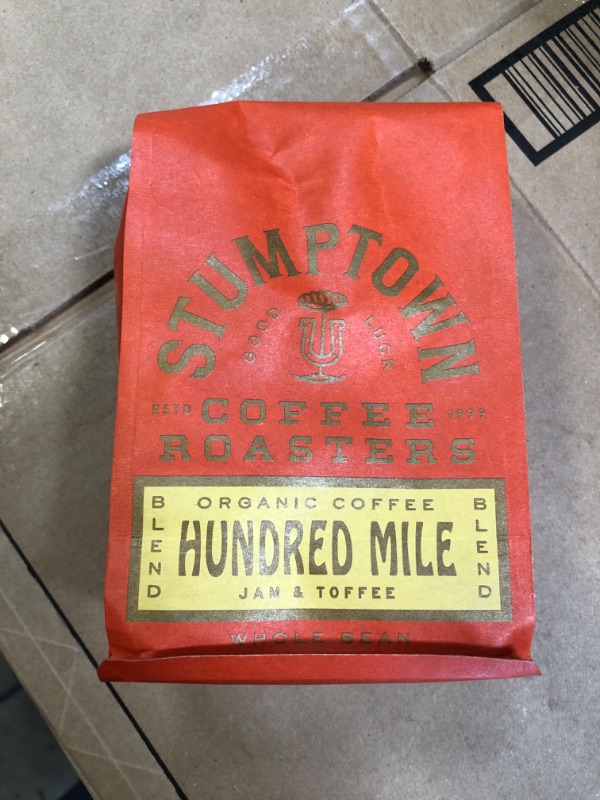 Photo 1 of Stumptown Coffee Roasters, Medium Roast Organic Whole Bean Coffee - Hundred Mile 12 Ounce Bag with Flavor Notes of Jam and Toffee
