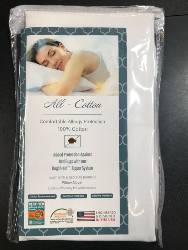 Photo 2 of Allersoft Cotton Dust Mite & Bed Bug Control Queen Pillow Protector
