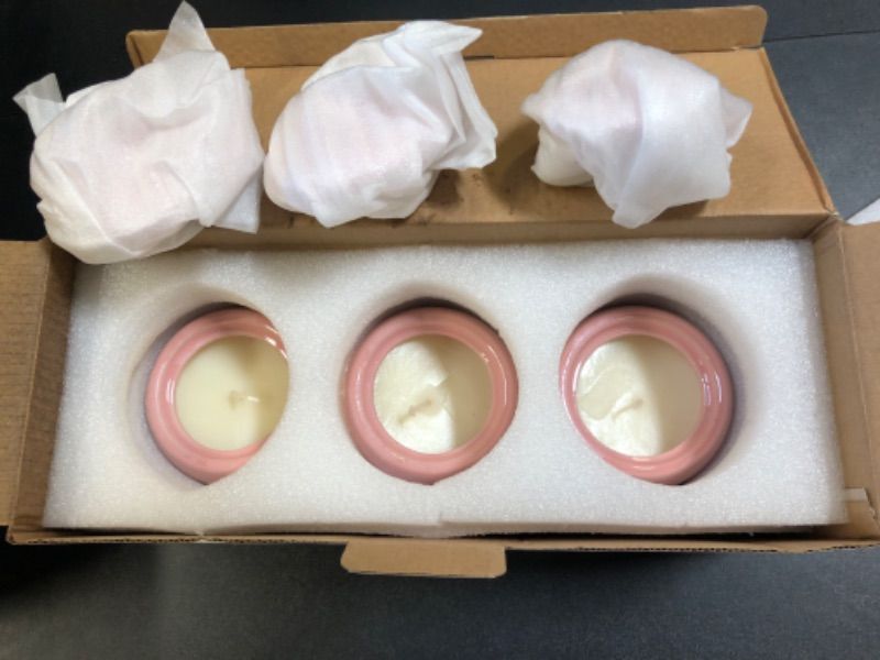 Photo 1 of Pink Apple Scented Candles, Decorative Candles for Mother’s Day Decor, Soy Wax Candles for Home Scented, Aromatherapy Candle Gift Set for Best Mom Pink and White Set of 3
