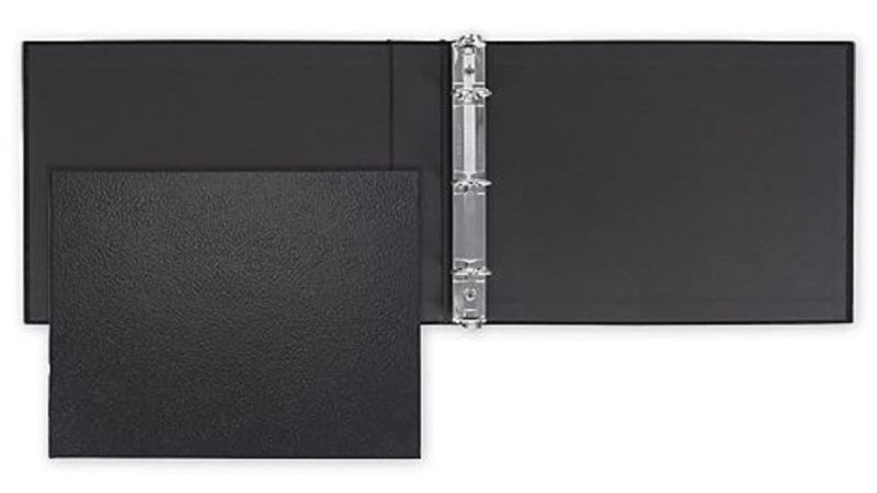 Photo 1 of Check Binder for End-Stub Deskbook Checks - Three 3 on a Page Business Check Binder - 3 Ring Sleek Design - Durable - High Capacity Storage - 11 1/4 x 9" (Black)