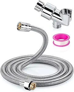 Photo 1 of 118in Shower Hose for Shower Heads, Extra Long Shower Hose for Handheld Shower Head, Built-in Explosion-Proof Braided Mesh Anti-leakage, 304 Stainless Steel Chrome Plated, with Shower Head Holder