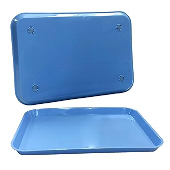 Photo 1 of 12 Dental Autoclavable Plastic Instrument Set Up Flat Trays, Blue, 13.25 Inches x 9.75 Inches, Size B