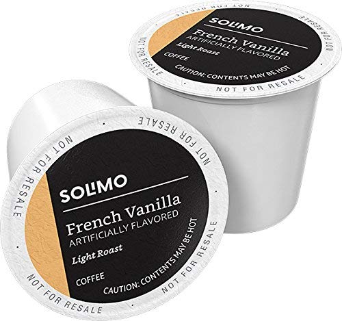 Photo 1 of Amazon Brand - 100 Ct. Solimo Light Roast Coffee Pods, French Vanilla Flavored, Compatible with Keurig 2.0 K-Cup Brewers (BB 28FEB25)