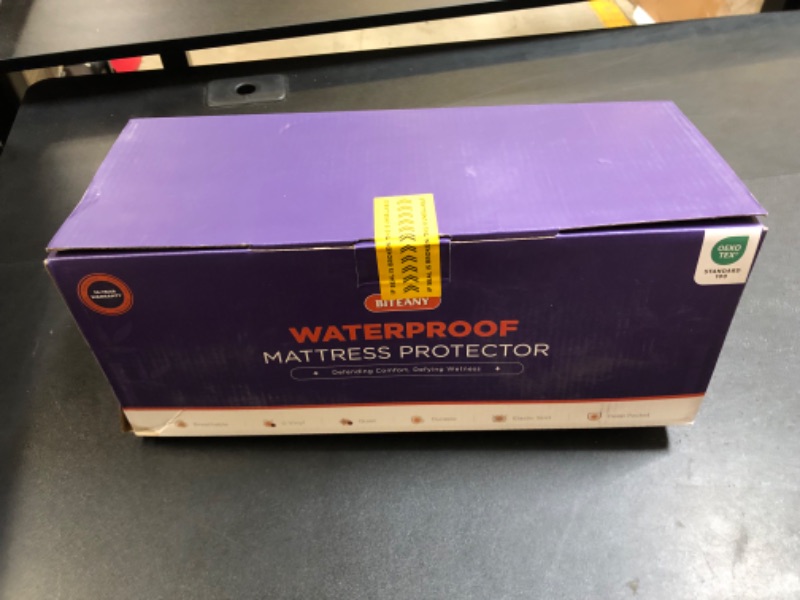 Photo 1 of 100% Waterproof Mattress Protector with High Resistance to Liquid, Breathable 3D Air Queen Mattress Protector, Ultra Soft Cooling Mattress Cover Hypoallergenic Quiet Bed Cover Fits 6"-21" Queen White