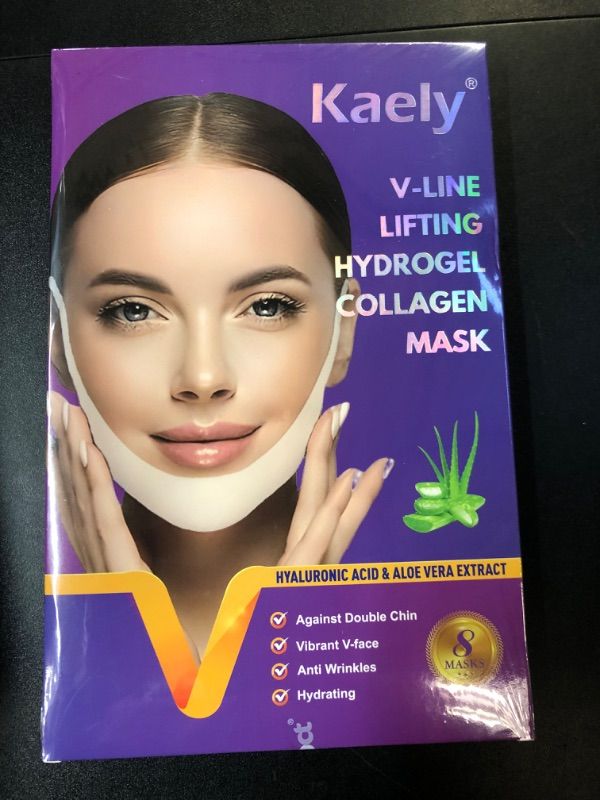 Photo 1 of 8Pcs V Line Lifting Mask,Double Chin Mask,Chin Strap for Double Chin for Women,Face Lift Mask with Collagen,Hydrating Anti-aging 8 Count (Pack of 1) 8Pcs-White