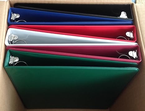 Photo 3 of Assorted Colors of Vinyl 3-Ring Binders, 1-Inch, for 8.5" x 11" Sheets, with Inside Pockets, 6-Pack