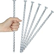 Photo 1 of 10 Inch Landscape Stakes Galvanized Metal Landscape Edging Anchoring Spikes Stakes, Camping Stakes Tent Pegs for Artificial Turf, Paver Edging, Weed Barrier, House Construction, Carpentry (15)