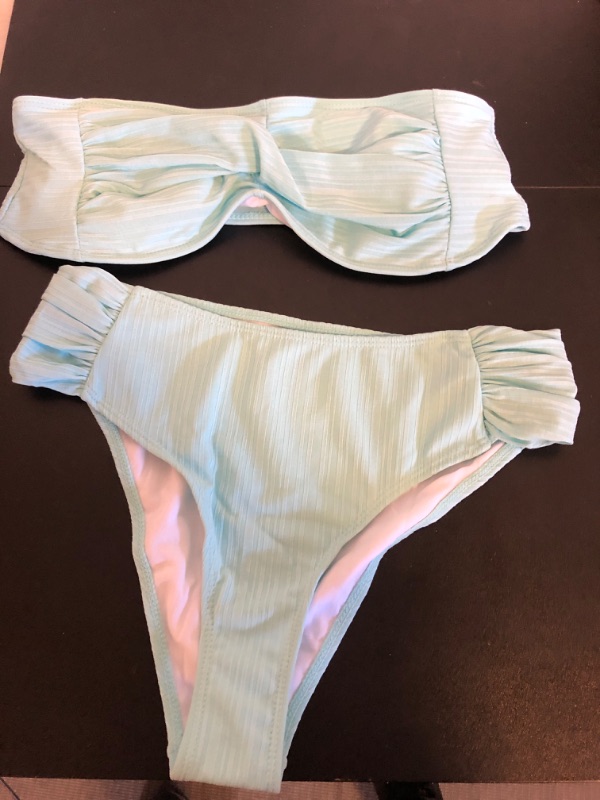 Photo 1 of  womens bikini set - light blue - size large 