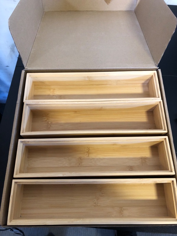 Photo 1 of  wooden organizer trays - 8 pcs - size 12x3x2 inches 