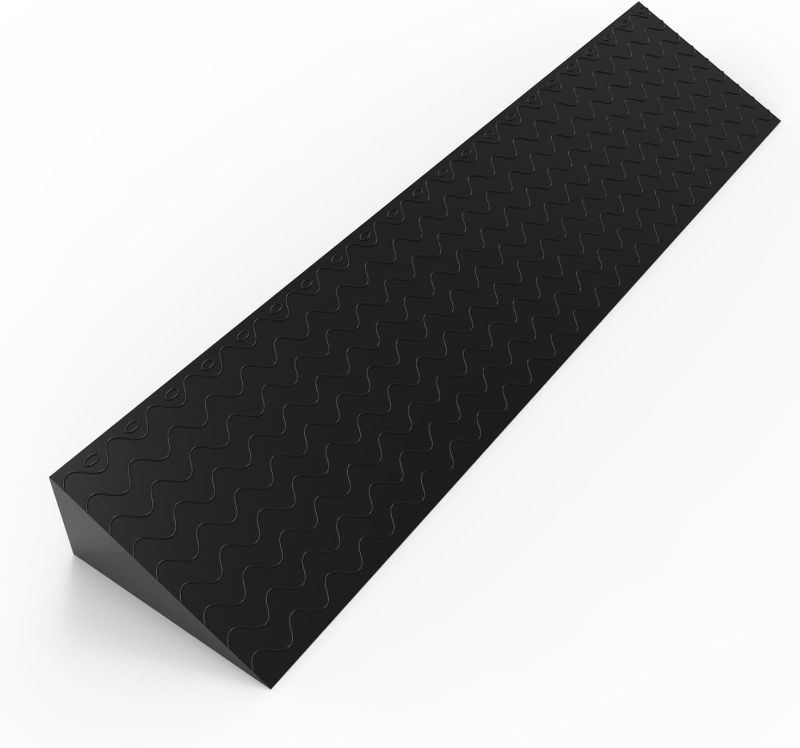 Photo 1 of 4" Rise Threshold Ramps for Doorways, Wheelchair Ramp for Home Steps, Door Threshold Ramp with Anti-Slip Surface (Color: Black, Size: 39x8.66x4in)