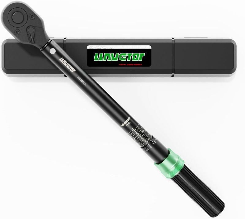 Photo 1 of 1/2-Inch Drive Click Torque Wrench, 25-165Ft.lb(20-220N.m), 72-Tooth Torque Wrenches with Dual Range Scales, ±3% High Precision Torque Wrench
