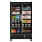 Photo 1 of 44.5 in. Commercial Two Door Merchandiser Refrigerator 35 cu. ft. in Black