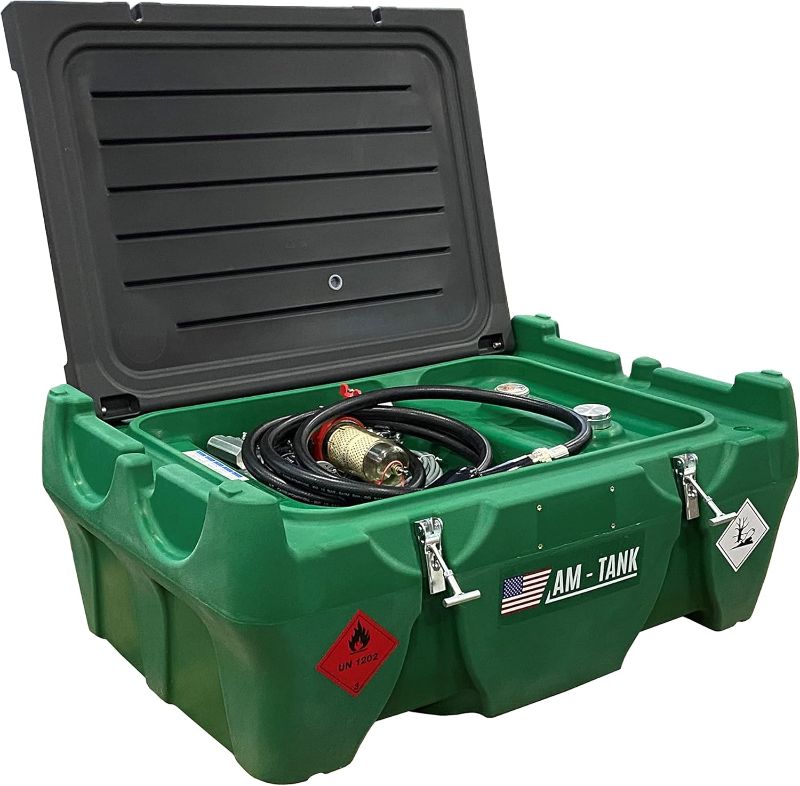 Photo 1 of AM-TANK 58 Diesel Portable Tank - 58 Gallon, Fits Under Truck Tonneau Cover, 12V Pump, Particulate and Water Filter, 13ft Hose, Auto-Nozzle