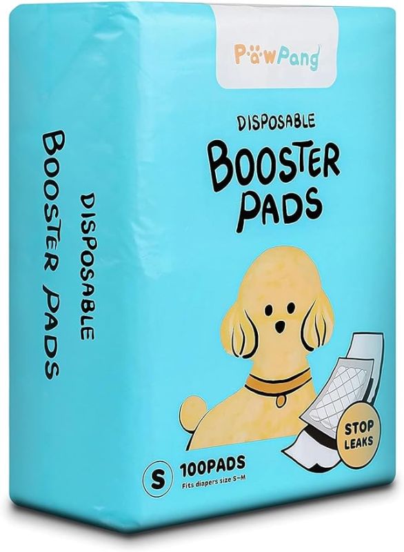 Photo 1 of  Disposable Dog Diaper Liners Booster Pads for Male & Female Dogs, 100ct, 4 Sizes Variations, Doggie Diaper Inserts fit Most Types of Dog Diapers - Pet Belly Bands & Male Wraps (Small (100 ct))
