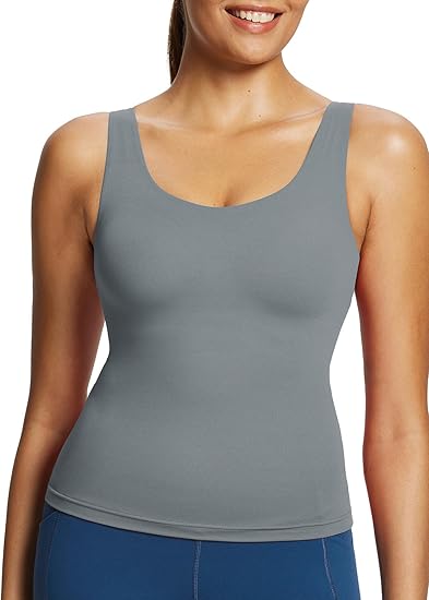 Photo 1 of BALEAF Freeleaf Women's Longline Sports Bra, Molded Cup Workout Tank Yoga Tops Built in Bra Athletic Camisole
