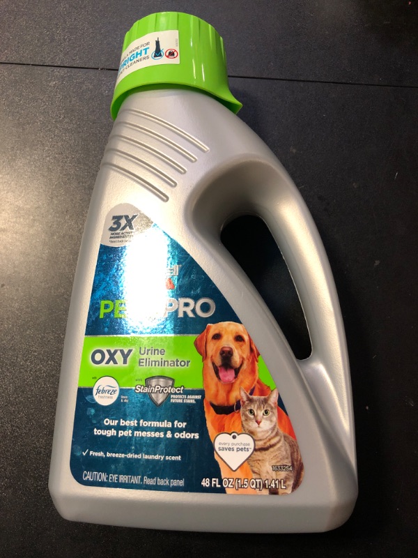 Photo 2 of Bissell Professional Pet Urine Elimator with Oxy and Febreze Carpet Cleaner Shampoo 48 Ounce Febreze 48 Fl Oz (Pack of 1)