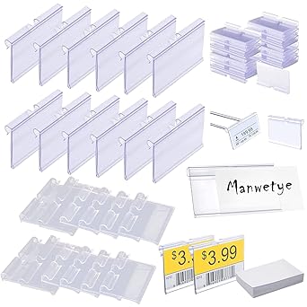 Photo 1 of  Price Label Holder,Clear Plastic Label Holders for Wire Shelf Retail Price Label Merchandise Sign Display Holder(2.4in x 1.65in /6cm x 4.2cm)
