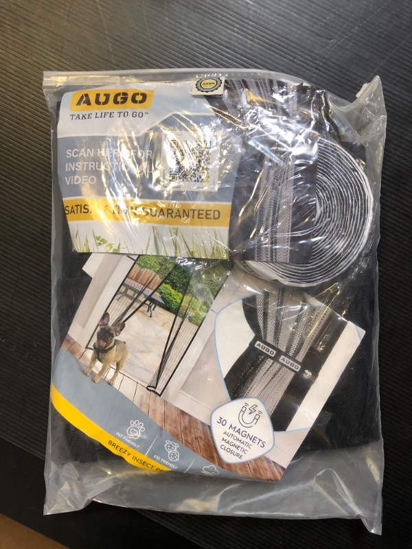 Photo 2 of AUGO Magnetic Screen Door - Self Sealing, Heavy Duty, Hands Free Mesh Partition Keeps Bugs Out - Pet and Kid Friendly - Patent Pending Keep Open Feature - 34 Inch x 81 Inch 34"x 81"