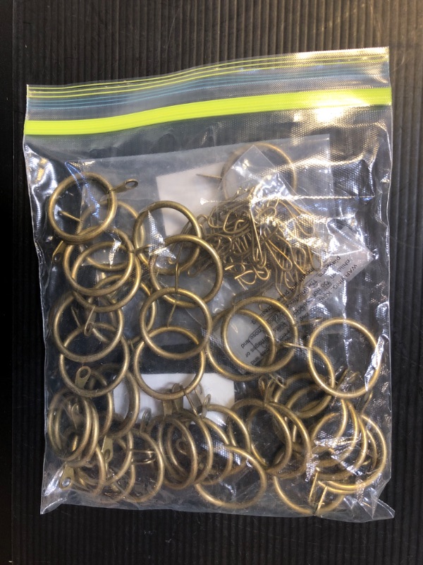 Photo 1 of 40 Pcs Metal Curtain Drapery Rings Curtain Rod Rings and 40 Pcs Metal Curtain Drapery Hooks Drapery Pins, 30 mm Internal Diameter Decorative Curtain Hanging Rings for Curtain & Rods (Green Bronze)