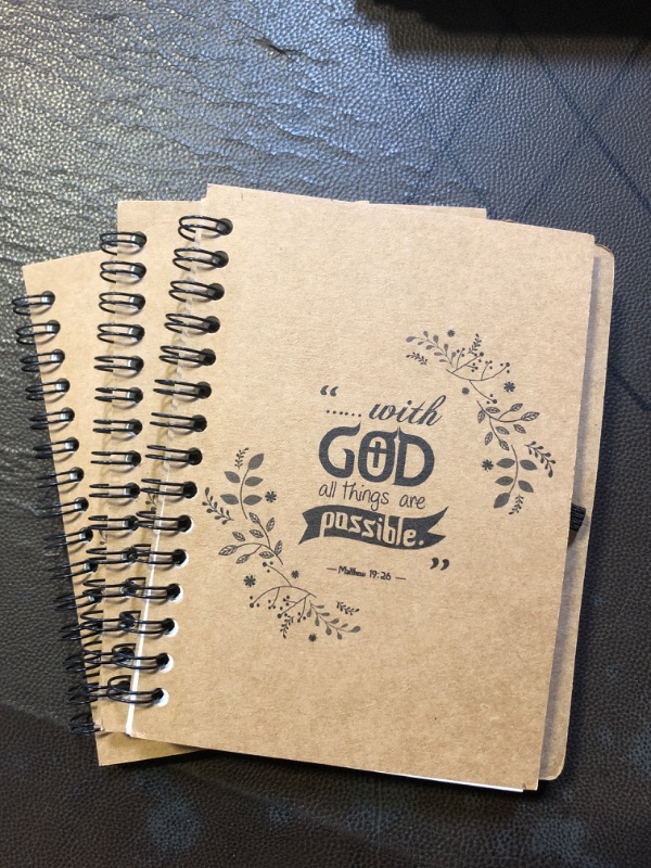 Photo 1 of "With GOD all things are possible" Notebooks - 3 COUNT - SMALL