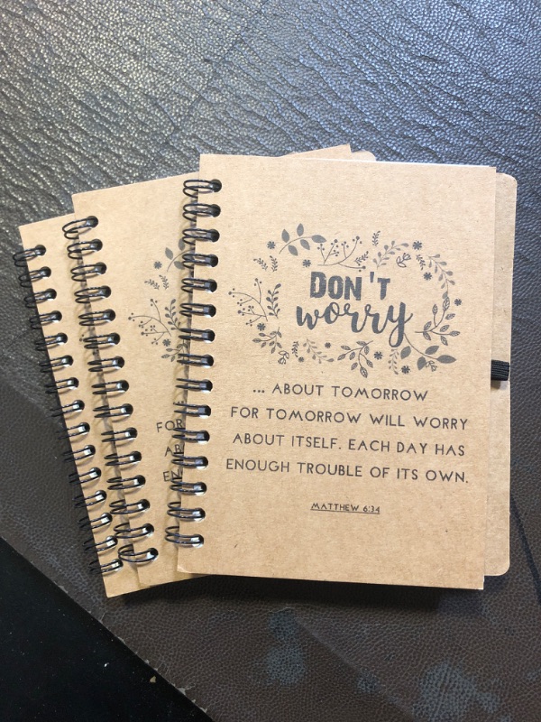 Photo 1 of "Don't worry about tomorrow for tomorrow will worry about itself. Each Day has enough trouble of it's own." Notebooks - 3 Count - Small