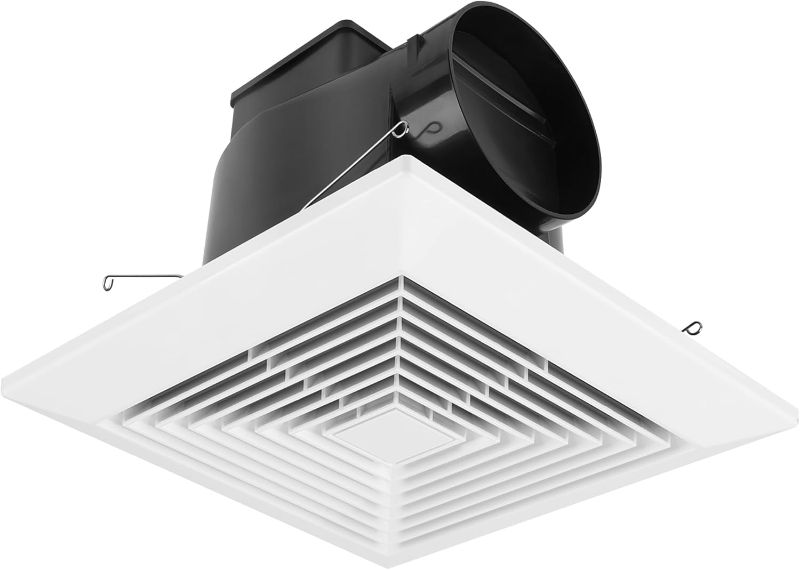 Photo 1 of Bathroom Ceiling Exhaust Fan, Household Bath Vent Ventilation Fan with 0.95 Sones Quiet Operation, 90 CFM, 4-in Duct, 25W Energy-Saving, 9.8"x9.8" (Installation Size 8.2"x8.2")
