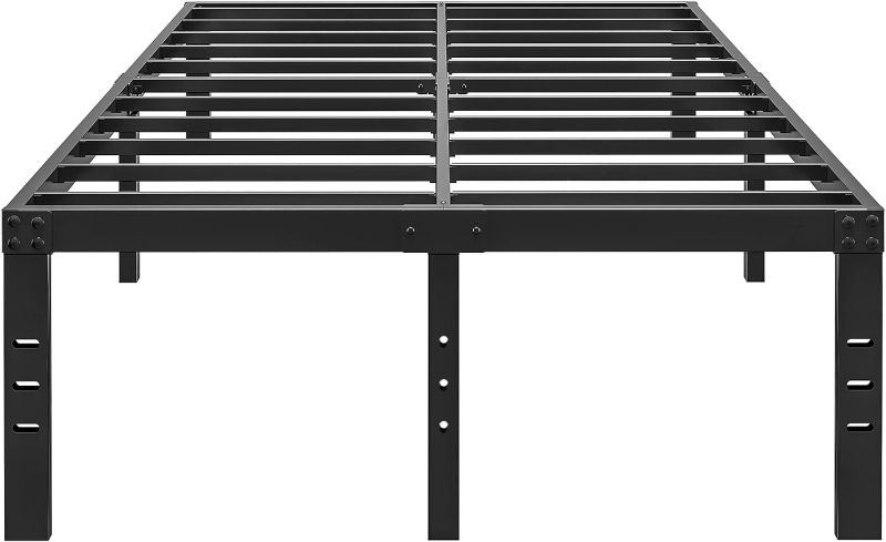 Photo 1 of ALDRICH 18 Inch Metal King Size Bed Frame - Black Basic Steel Slats Platform, Easy Assembly Heavy Duty Noise Free Bedframes, No Box Spring Needed
