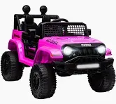 Photo 1 of 12. You ride on car, electric car for kids 12 B ride on toys kids car with three speed adjustable with Bluetooth current remote control, spring suspension aux port pink.