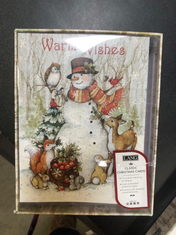 Photo 2 of 12ct Lang Cozy Snowman Boxed Holiday Greeting Cards