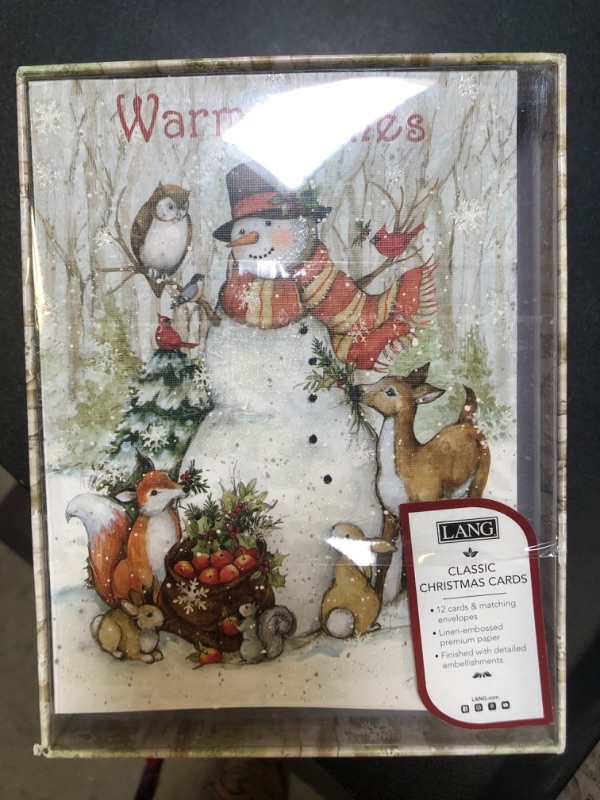 Photo 2 of 12ct Lang Cozy Snowman Boxed Holiday Greeting Cards