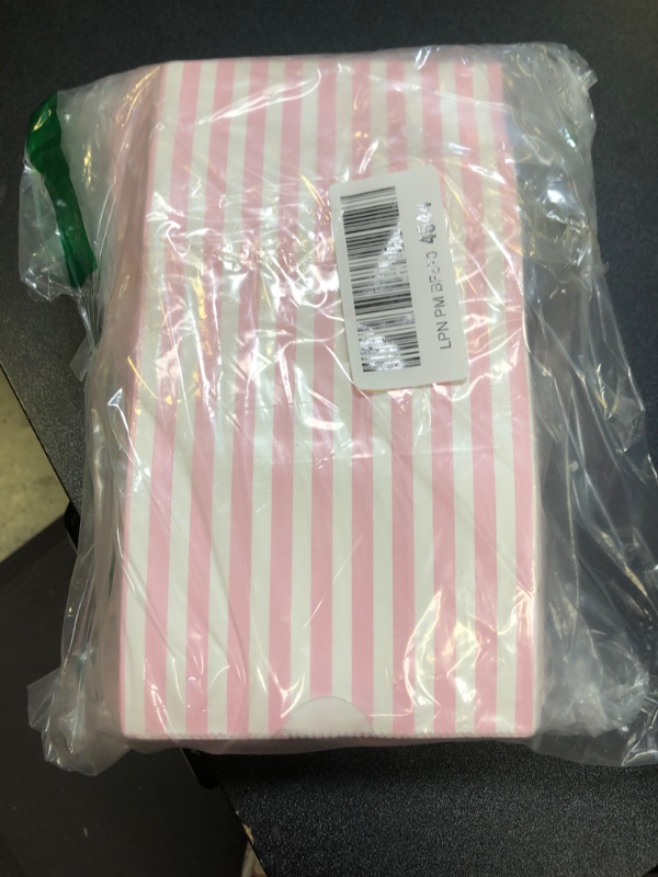 Photo 1 of 100pc pink and white striped paper bag