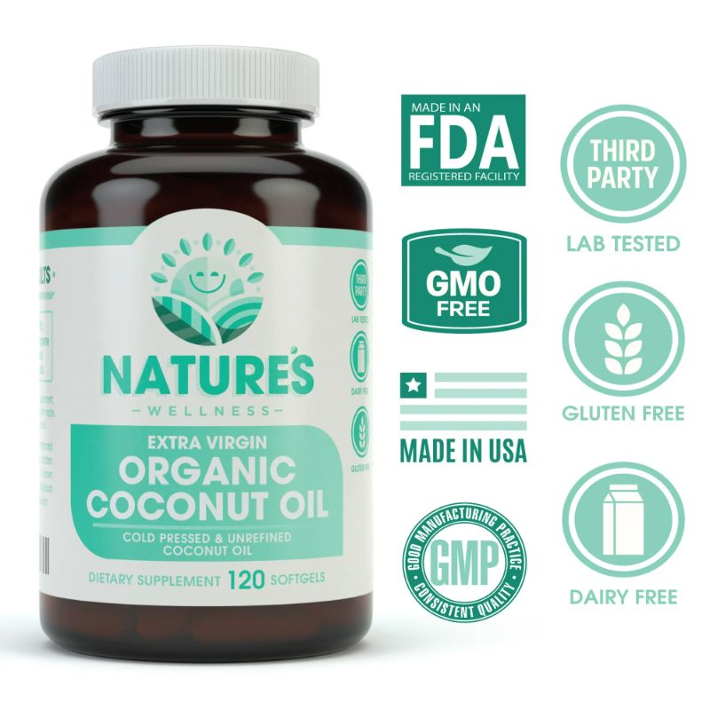 Photo 1 of Organic Coconut Oil 2000mg - 120 Softgels Pills