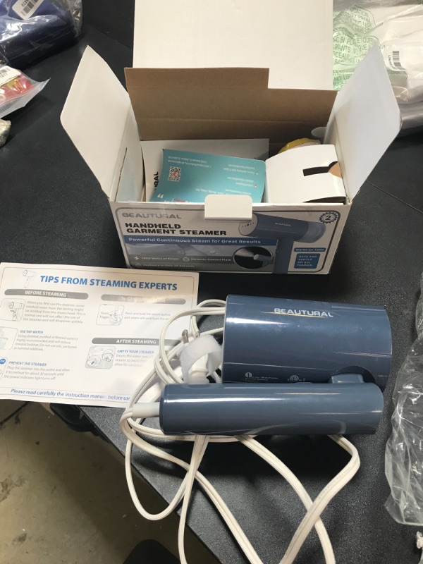Photo 1 of BEAUTURAL Steamer for Clothes, Foldable Handheld Clothing Wrinkles Remover for Garments, 30-Second Fast Heat-up, Portable Fabric Steamer for 120V Countries, Not for Use in 220V Such as Europe
