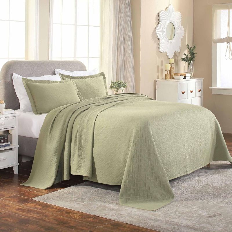 Photo 1 of  Sage green bed sheet textured 