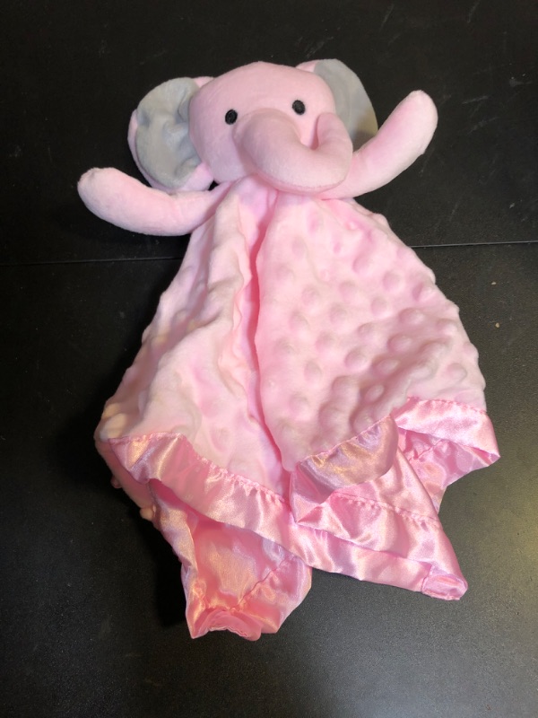 Photo 1 of  Elephant Pink Plush Lovey Baby Security Blanket 
