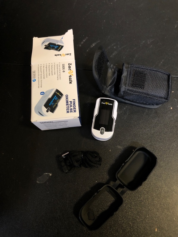 Photo 1 of 2024 Zacurate 500E-B Wireless Bluetooth Fingertip Blood Pulse Oximeter Monitor with FREE App, SpO2, Heart Rate, Plethysmograph, and Perfusion Index Finger Oxygen Sensor Meter