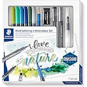 Photo 1 of STAEDTLER 61 3001-2 Design Journey Hand Lettering and Watercolour Set - Mixed Set (Pack of 11 Pieces)