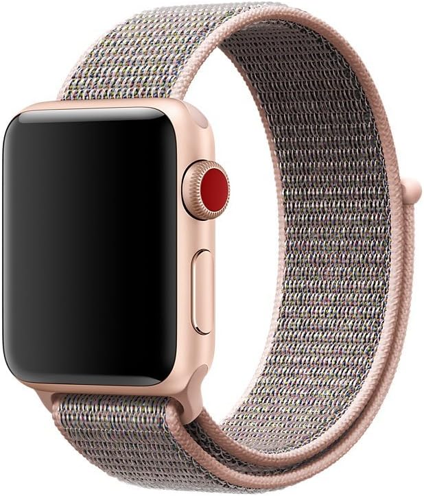 Photo 1 of 4x Uitee lj430 Smart Watch Band Pink Sand Sport Loop, Newest Woven Nylon Band for Apple Watch Series 42mm 3/2/1, Comfortably Light with Fabric-Like Feel Wrist Strap Replacement with Classic Buckle
