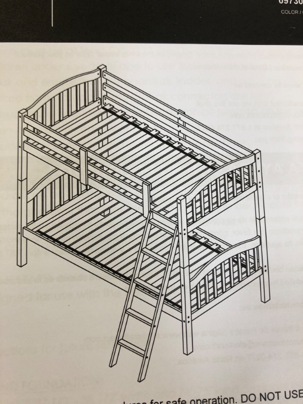 Photo 1 of *PARTIAL SET, BOX 1 OF 2* Storkcraft Long Horn Twin over Twin Bunk Bed, White