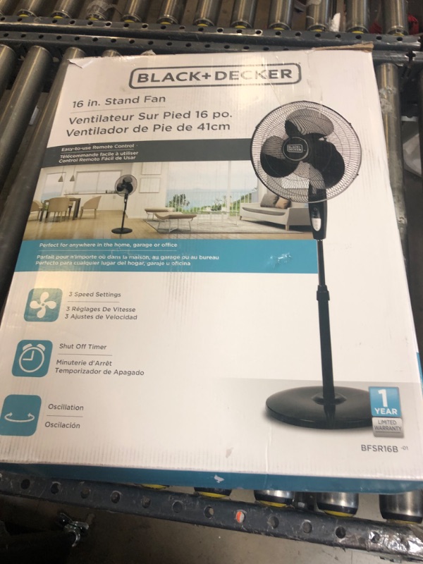 Photo 3 of BLACK+DECKER 16 Inches Stand Fan with Remote Black 16"