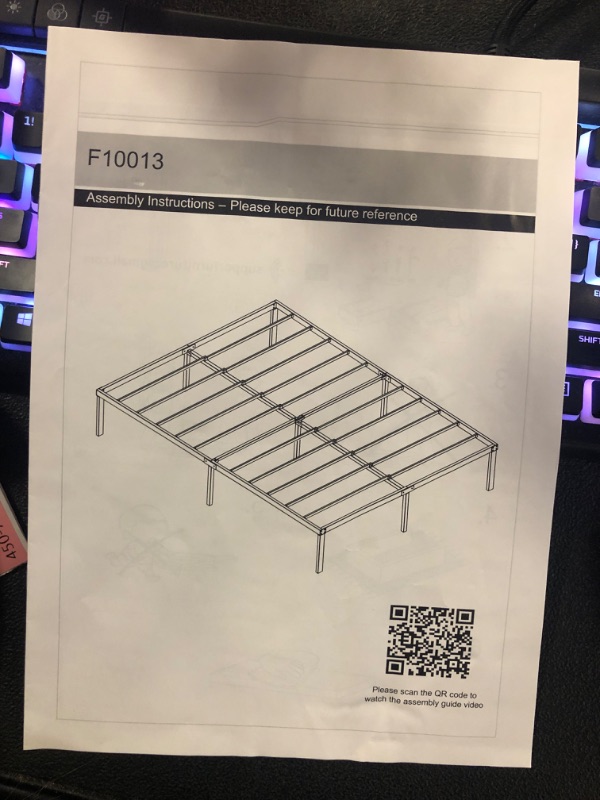 Photo 2 of 14 Inch Queen Bed Frame - Sturdy Platform Bed Frame Metal Bed Frame No Box Spring Needed Heavy Duty Queen Size Bed Frame Easy Assembly Strong Bearing Capacity, Under Bed Storage