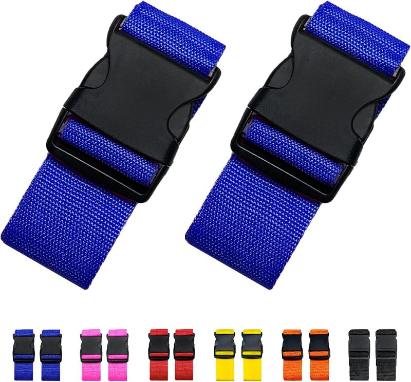 Photo 1 of 2 Pack Suitcase Straps, Bright Color Adjustable Luggage Belts 