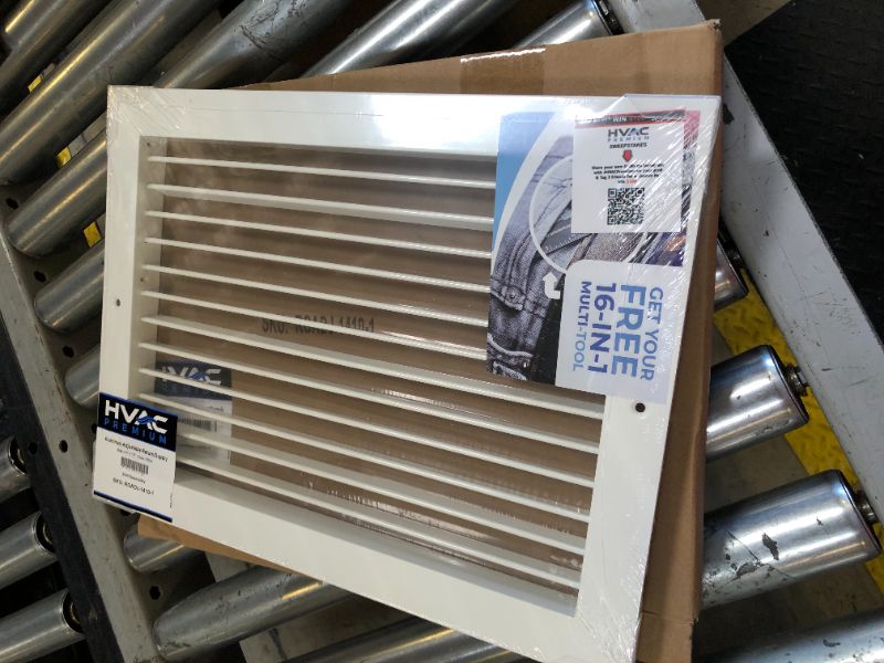 Photo 2 of 14"w X 10"h Aluminum Adjustable Return/Supply HVAC Air Grille - Full Control Horizontal Airflow Direction - Vent Duct Cover - Single Deflection [Outer Dimensions: 15.85"w X 11.85"h] 14 x 10